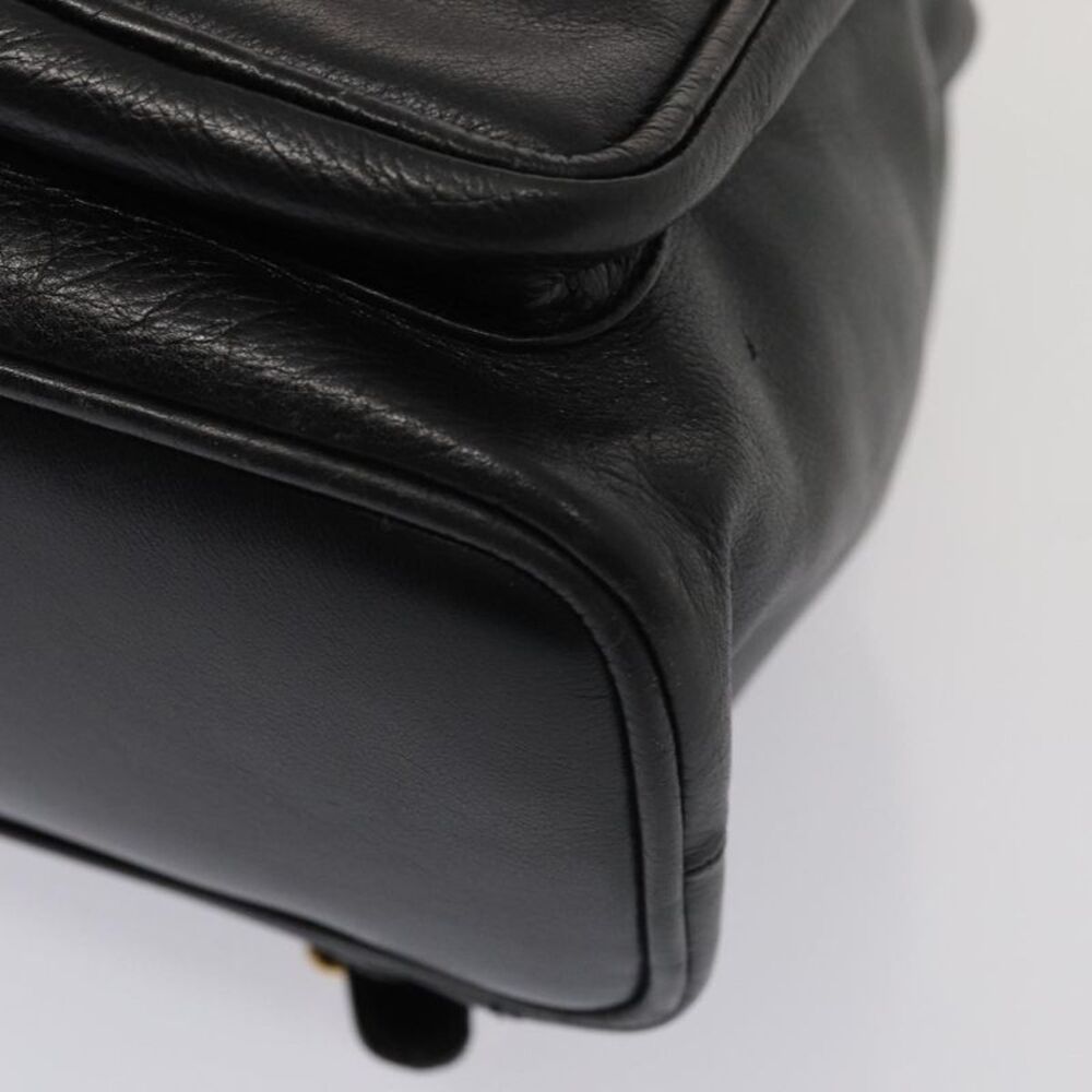 Gucci Vintage Bamboo Backpack Leather Black Leather Backpack Bag - Picture 9 of 16